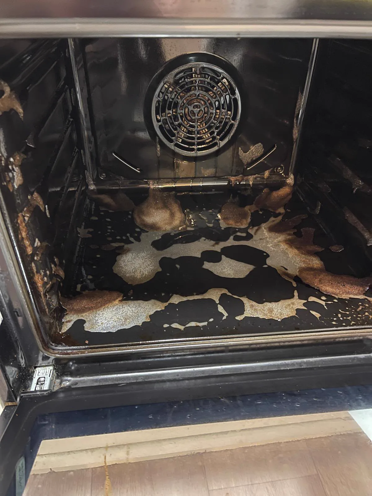 Before: Oven deep clean