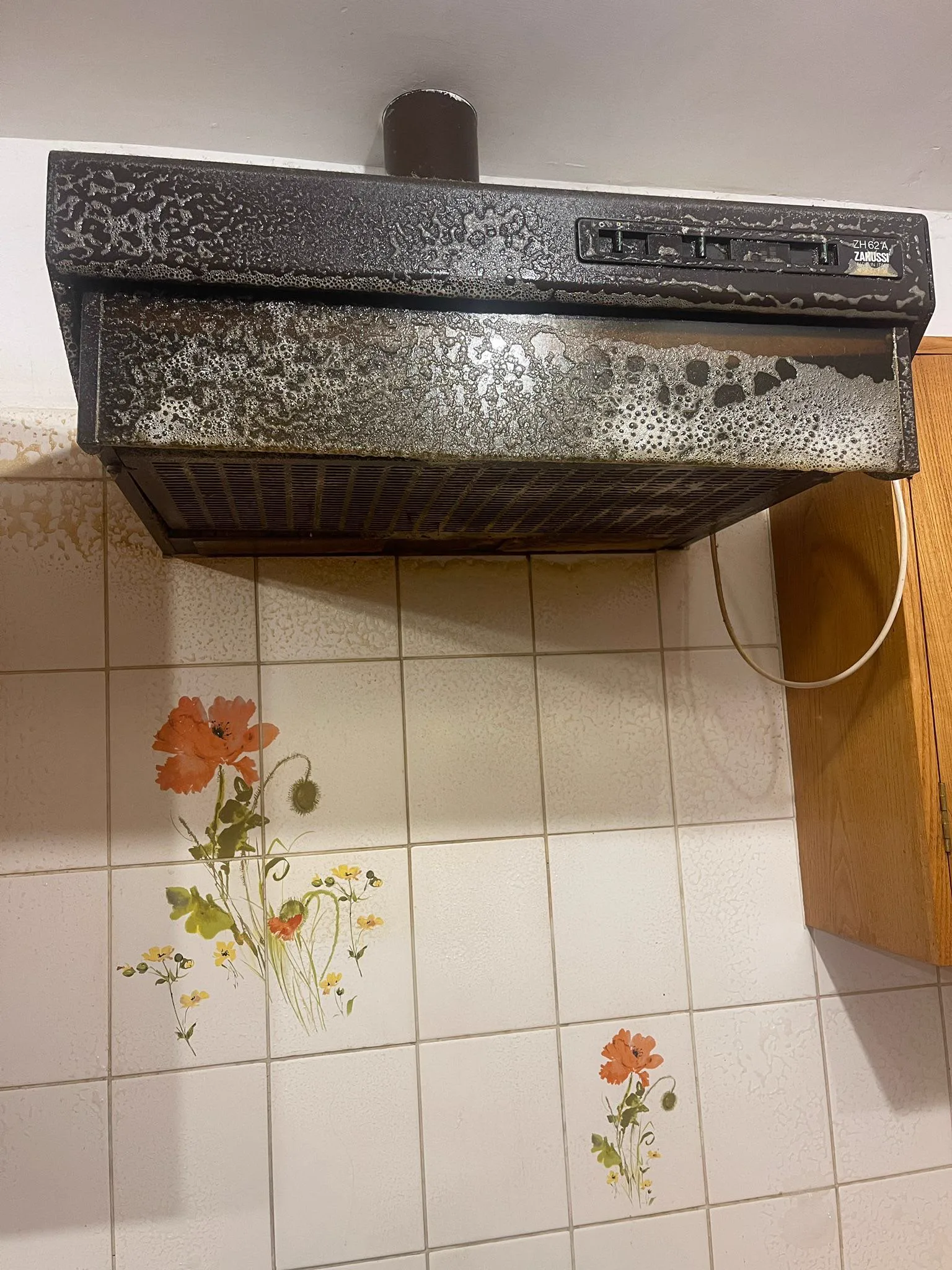 Before: Cooker hood degreased