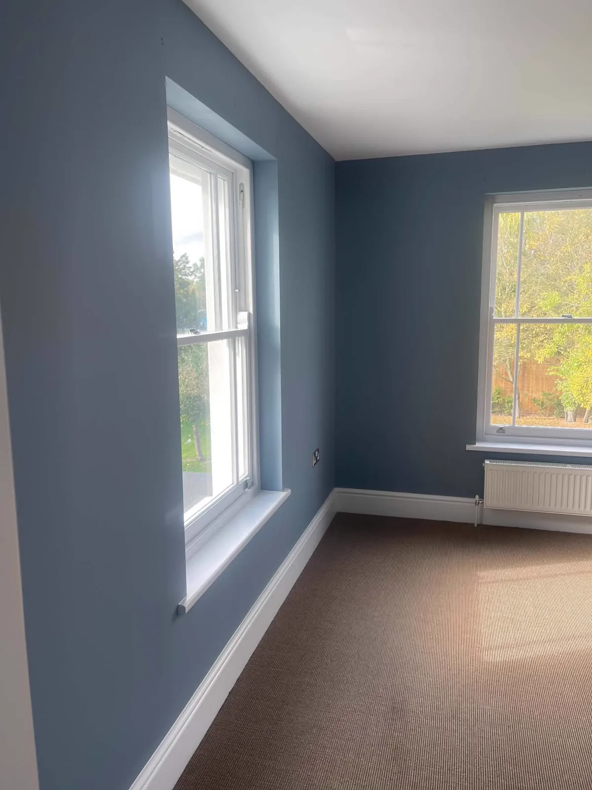 Freshly painted walls and ceiling