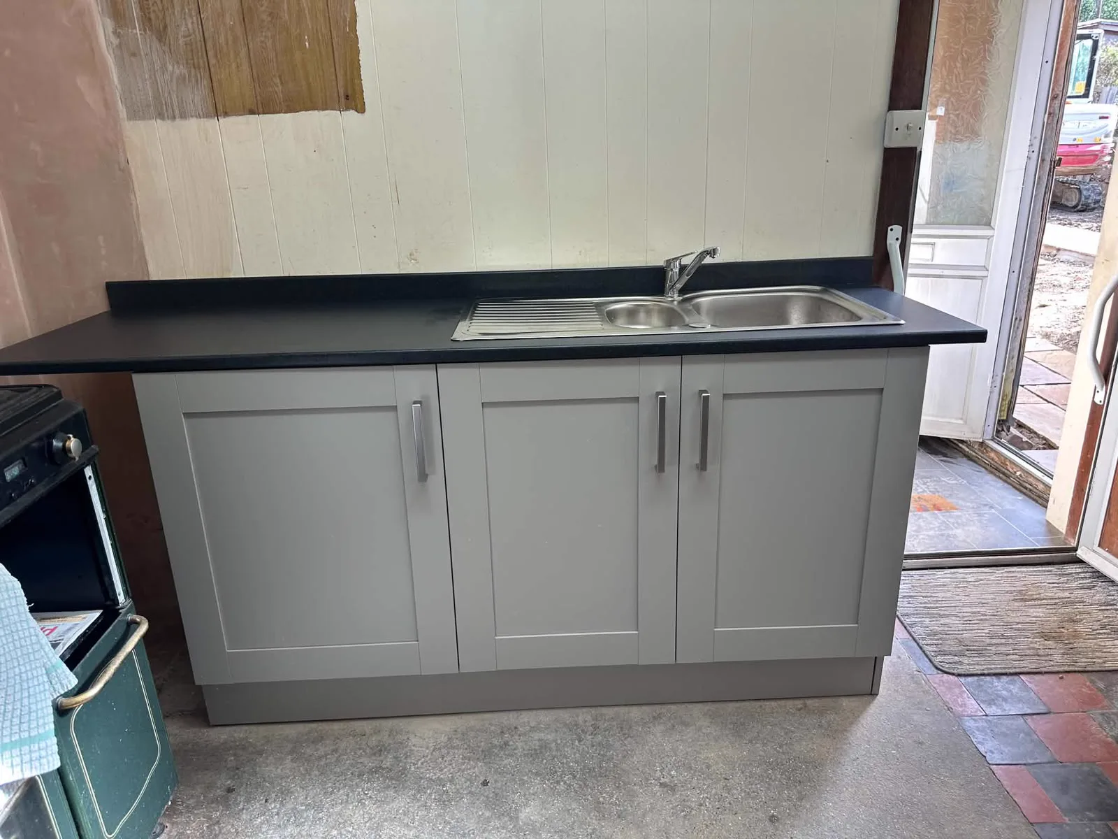 New kitchen units and sink fitted
